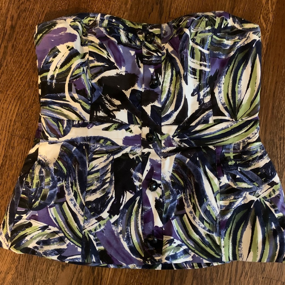 Banana Republic strapless print blouse